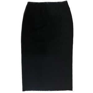 Isabel Marant Long Black Wool Blend Skirt Raw Hem Size 40 US 8